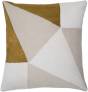 Judy Ross Textiles Hand-Embroidered Chain Stitch Prism Throw Pillow cream/oyster/gold rayon